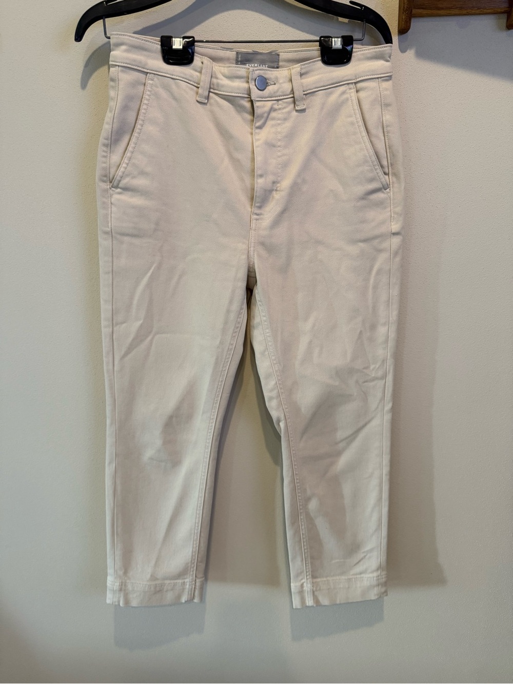 Everlane Off-White Straight Crop Chinos